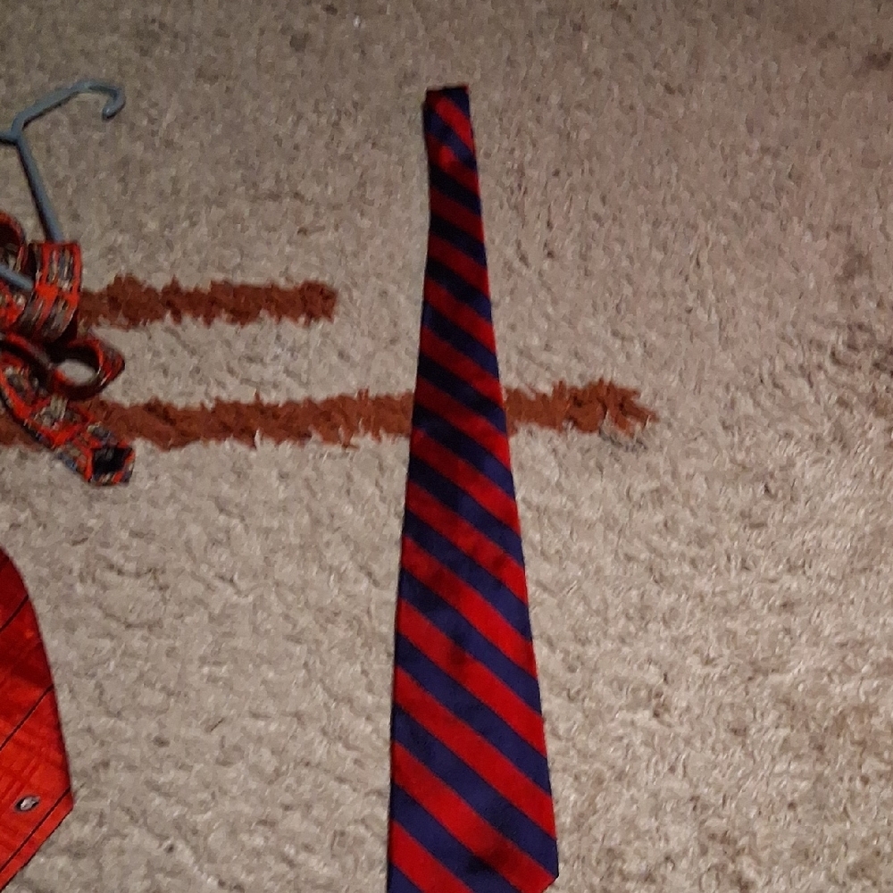 Robert Talbott Red And Blue Diagonal Striped Tie - image 6